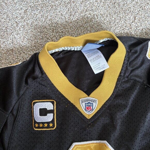 New Orleans Saints NFL Jersey Reebok Size L Kids Brees #9 Football OnField Black - Picture 4 of 9